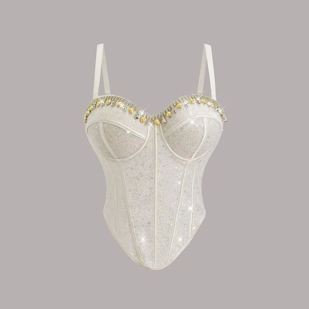 Aurora Crystal Corset Luxury Ivory Crystal Embellished Corset