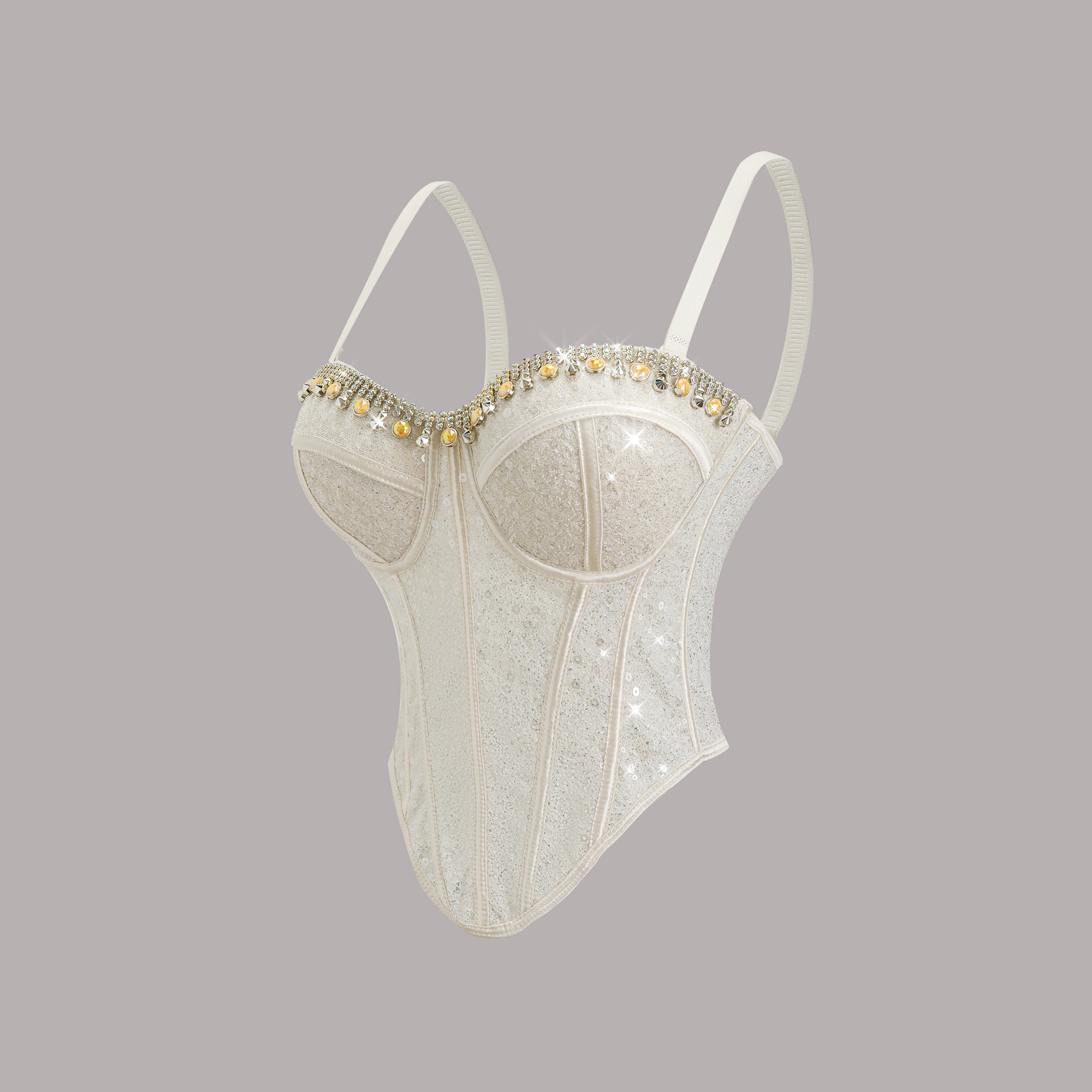 Aurora Crystal Corset Luxury Ivory Crystal Embellished Corset