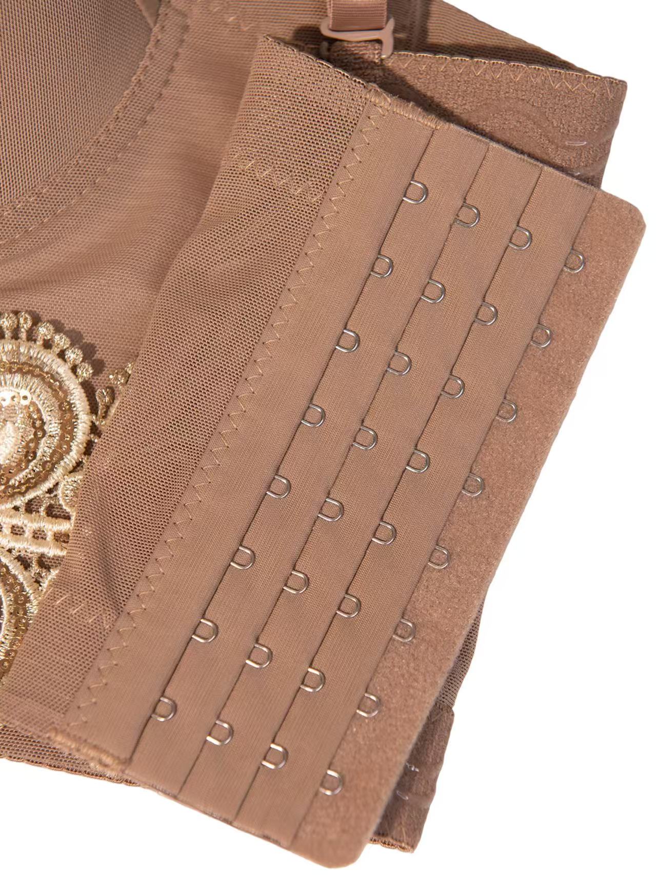 Élysée Crystal Corset Luxury Mocha Crystal Embellished Lace Corset