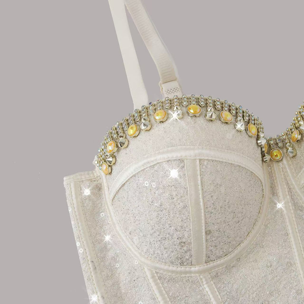 Aurora Crystal Corset Luxury Ivory Crystal Embellished Corset