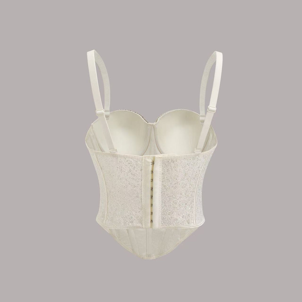 Aurora Crystal Corset Luxury Ivory Crystal Embellished Corset